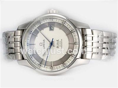 Omega Hour Vision See Thru Case With White Dial-Updated Model 21600bph