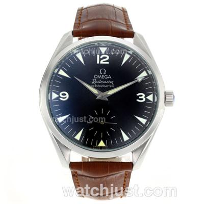 Omega Railmaster Aqua Terra Railmaster Unitas 6498 Movement with Black Dial-AR Coating