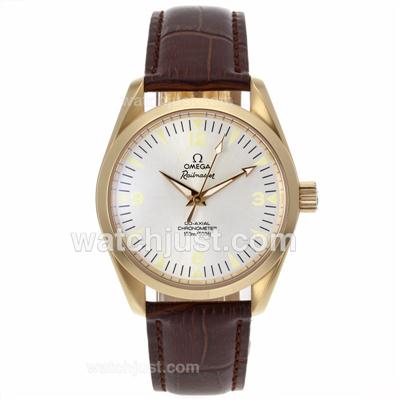 Omega Railmaster Automatic Gold Case with White Dial-Limited Edition