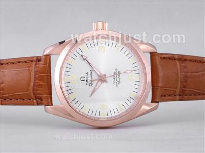 Omega Railmaster Automatic Rose Gold Case with White Dial-Limited Edition