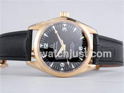Omega Railmaster Automatic Yellow Gold Case with Black Dial-Limited Edition