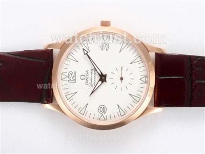 Omega Seamaster Aqua Terra Railmaster Manual Winding Gold Case with White Dial