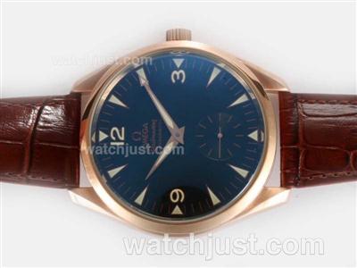 Omega Seamaster Aqua Terra Railmaster Unitas 6498 Movement Rose Gold Case with Black Dial-AR Coating