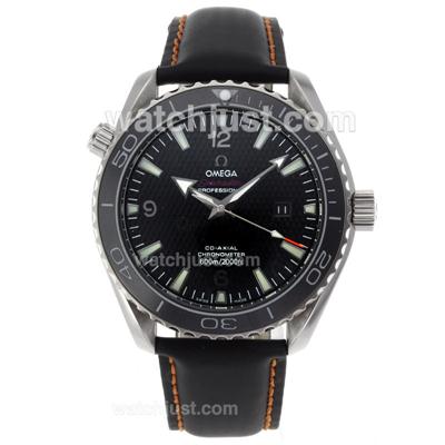 Omega Planet Ocean 007 Quantum Of Solace Edition Automatic with Black Dial-Leather Strap-Ceramic Bezel