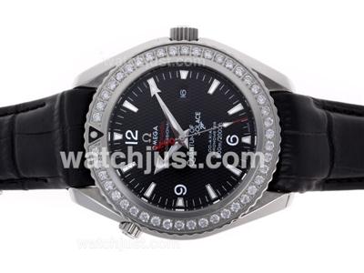 Omega Planet Ocean 007 Quantum Of Solace Edition Automatic with Diamond Bezel-Leather Strap