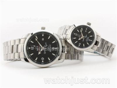 Omega Seamaster 007 Quantum Of Solace Edition Black Dial -Couple Watch