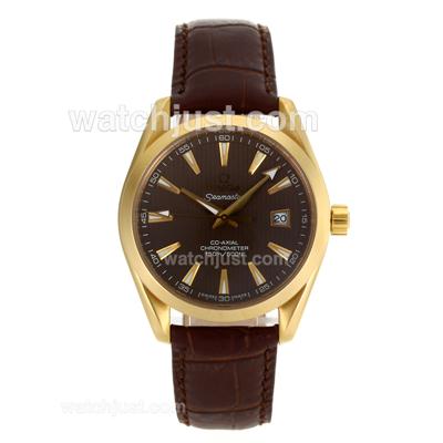 Omega Seamaster Automatic Full Gold Case with Brown Dial-Same Chassis As Swiss Version-High Quality