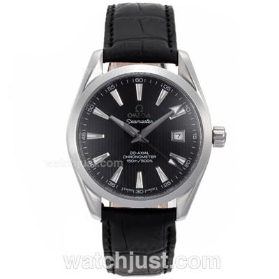 Omega Seamaster Automatic with Black Dial-Leather Strap