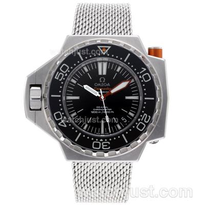 Omega Seamaster Automatic with Black Dial S/S-Same Chassis as ETA Version-Sapphire Glass