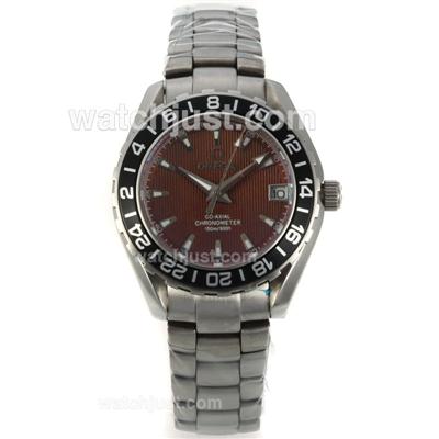 Omega Seamaster Black Bezel with Brown Dial S/S-Lady Size