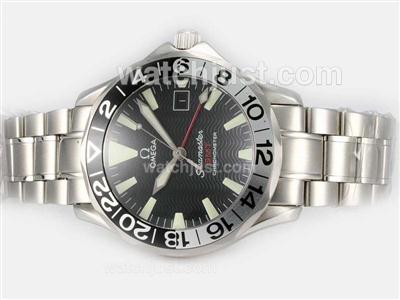 Omega Seamaster GMT Working Swiss ETA 2836 Movement With Black Dial