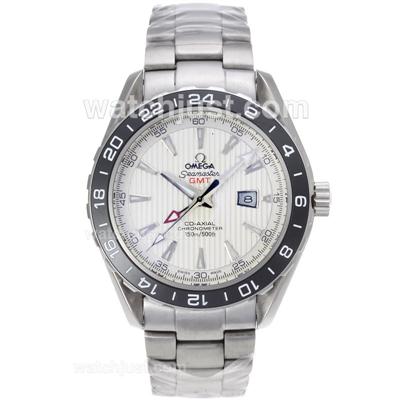 Omega Seamaster Panet Ocean GMT Automatic Ceramic Bezel with White Dial S/S-Sapphire Glass