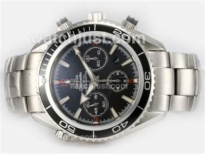 Omega Seamaster Planet Ocean Chronograph Swiss Valjoux 7750 Movement with Orange Marking