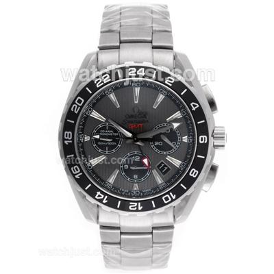 Omega Seamaster Planet Ocean GMT Automatic with Gray Dial S/S