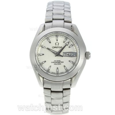 Omega Seamaster Planet Ocean with White Dial S/S-Lady Size