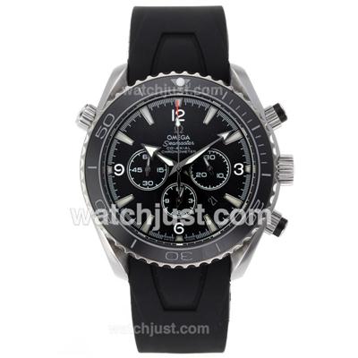 Omega Seamaster Planet Ocean Working Chrono with Black Dial-Rubber Strap-Ceramic Bezel
