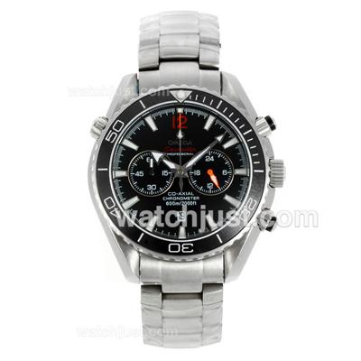 Omega Seamaster Planet Ocean Working Chronograph Ceramic Bezel with Black Dial S/S