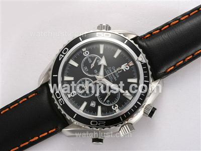 Omega Seamaster Planet Ocean Working Chronograph with Black Bezel and Dial