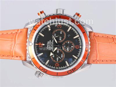 Omega Seamaster Planet Ocean Working Chronograph with Orange Bezel-Same Chassis As 7750 Version-High Quality