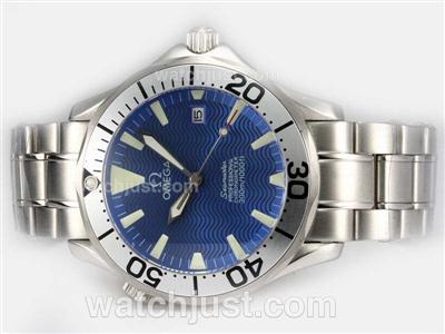 Omega Seamaster Swiss ETA 2836 Movement with Blue Dial