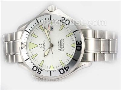 Omega Seamaster Swiss ETA 2836 Movement with White Dial