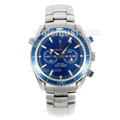 Omega Seamaster Working Chronograph with Blue Dial S/S