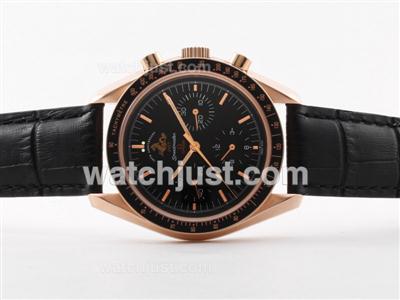 Omega Speedmaster 50th Anniversary Chronograph Lemania Movement -Rose Gold Case