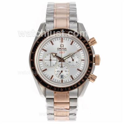 Omega Speedmaster 1957 Limited Edition Working Chronograph Two Tone with White Dial