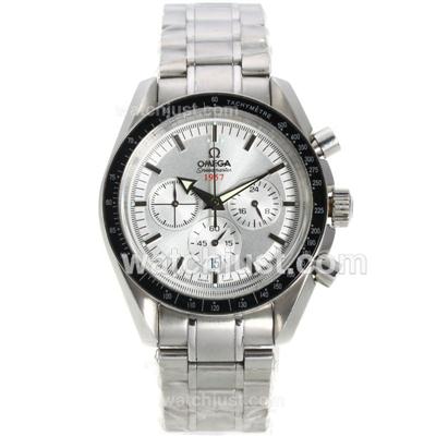 Omega Speedmaster 1957 Working Chronograph with White Dial-Olympic Edition