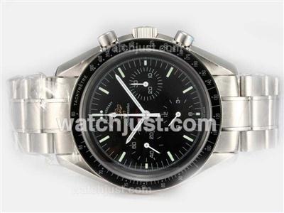 Omega Speedmaster 50th Anniversary Chronograph Lemania Movement with Black Dial and Bezel