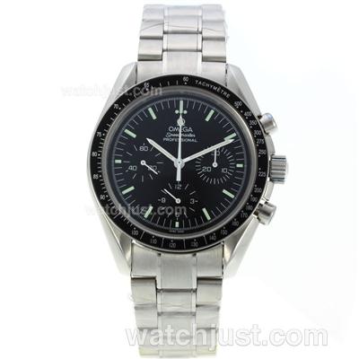 Omega Speedmaster Chronograph Lemania Movement with Black Dial