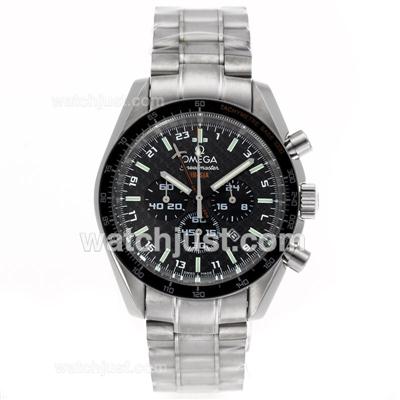 Omega Speedmaster HB-SIA GMT Working Chronograph with Black Carbon Fibre Style Dial S/S
