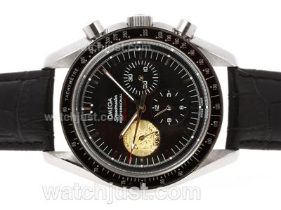 Omega Speedmaster Moon Watch 40th Anniversary Limited Edition with Golden Medallion-Leather Strap