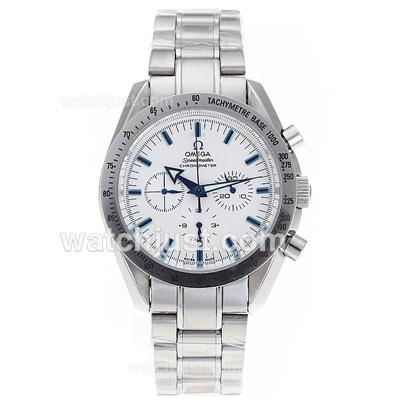 Omega Speedmaster Working Chronograph White Dial with Blue Marking