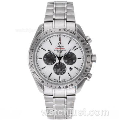 Omega Speedmaster Working Chronograph with White Dial S/S-Oversized Version