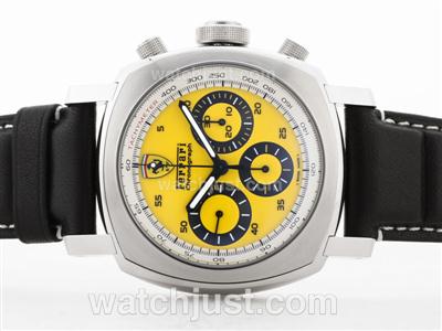 Panerai Farrari Scuderia FER00034 Chronograph Swiss Valjoux 7750 Movement with Yellow Dial