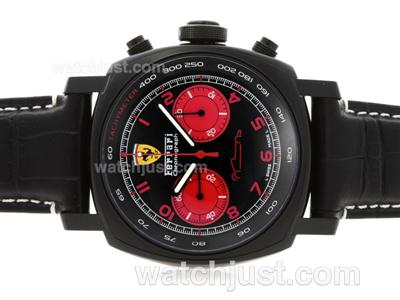 Panerai Ferrari 2009 Special Edition FE00038 Swiss Valjoux 7750 Movement PVD Case with Red Markers