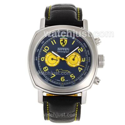 Panerai Ferrari Automatic with Blue Dial-Leather Strap