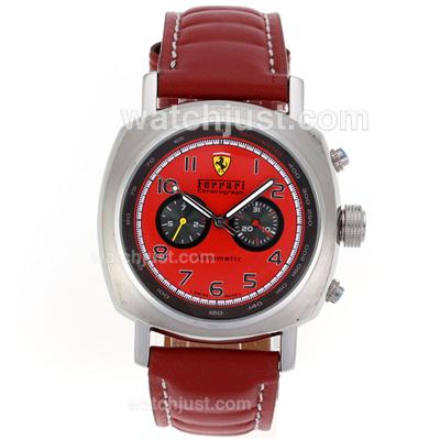 Panerai Ferrari Automatic with Red Dial-Red Leather Strap