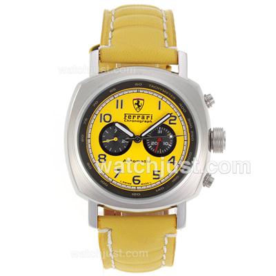 Panerai Ferrari Automatic with Yellow Dial-Yellow Leather Strap