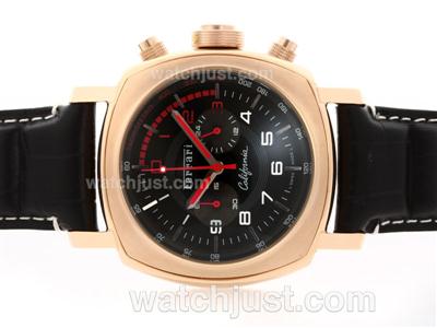 Panerai For Ferrari California Working Chronograph Rose Gold Case with Black Dial-Number Marking