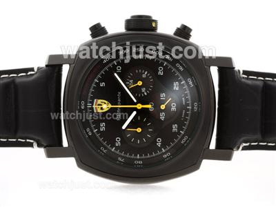Panerai For Ferrari Rattrapante Working Chronograph PVD Case with Black Dial
