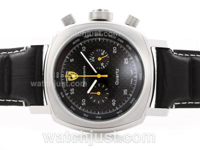 Panerai For Ferrari Rattrapante Working Chronograph with Black Carbon Fibre Style Dial - Leather Strap