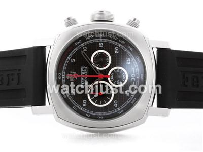 Panerai For Ferrari Rattrapante Working Chronograph with Black Checkered Dial - Rubber Strap