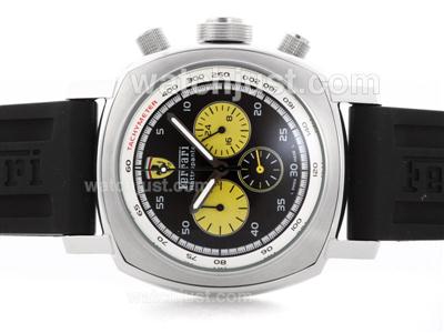 Panerai For Ferrari Rattrapante Working Chronograph with Black Dial - Rubber Strap