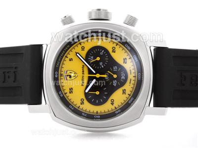 Panerai For Ferrari Rattrapante Working Chronograph with Yellow Dial - Rubber Strap