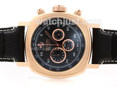 Panerai For Ferrari Rettrapante Working Chronograph Rose Gold Case with Black Carbon Fibre Style Dial