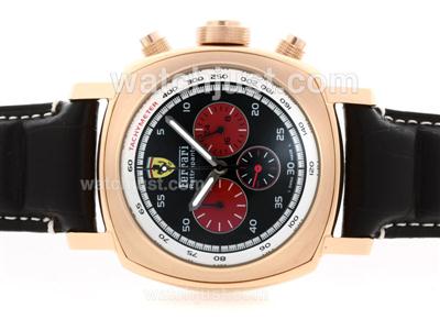 Panerai For Ferrari Rettrapante Working Chronograph Rose Gold Case with Black Dial