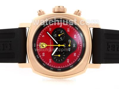 Panerai For Ferrari Rettrapante Working Chronograph Rose Gold Case with Red Dial-Rubber Strap