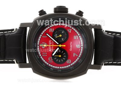 Panerai For Ferrari Working Chronograph PVD Case with Red Dial-Number Marking